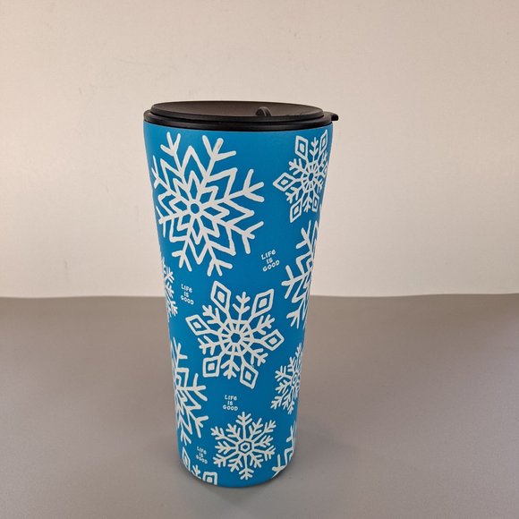 Life is Good Snowflakes 22 oz Stainless Steel Tumbler - Picture 1 of 6